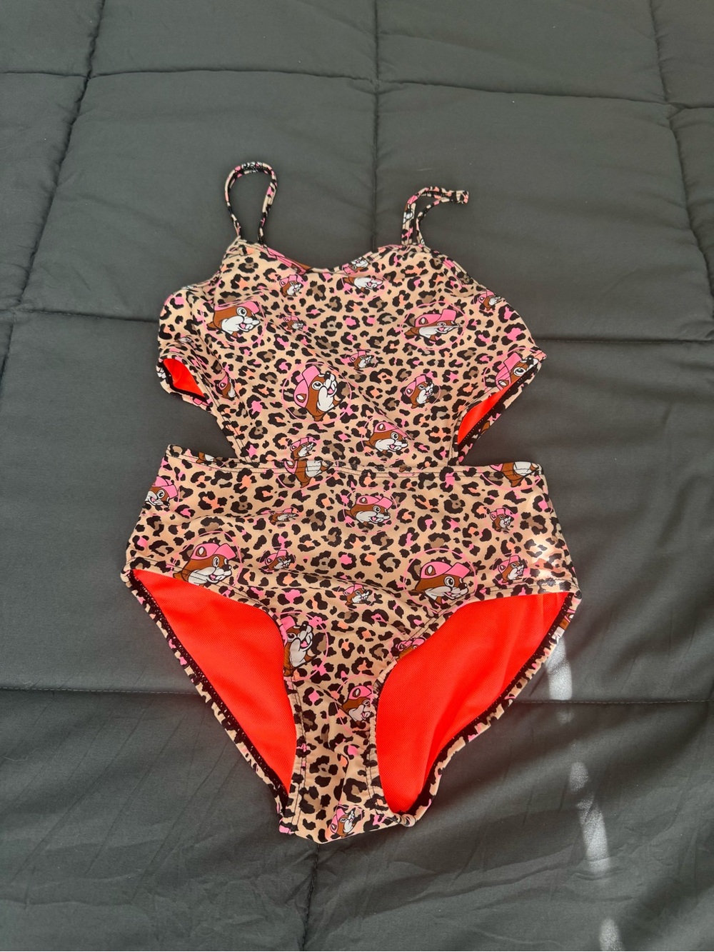Little girl Buc-ee’s Cutout One-Piece Swimsuit